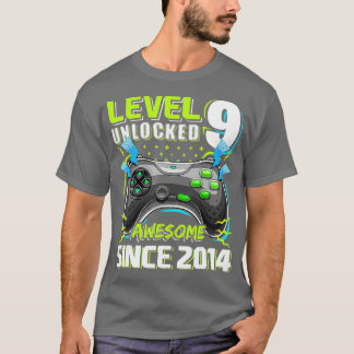 T-shirt Niveau 9 Déverrouillé Awesome 2014 jeu vidéo 9e na
