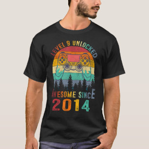 T-shirt Niveau 9 Déverrouillé Awesome 2014 jeu vidéo 9e na