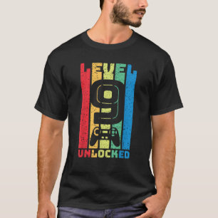 T-shirt Niveau 9 Déverrouillé Cadeau Anniversaire Neuf Ann