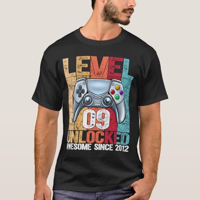 T-shirt Niveau 9 déverrouillé stupéfiant depuis 2012 9e an (Devant)
