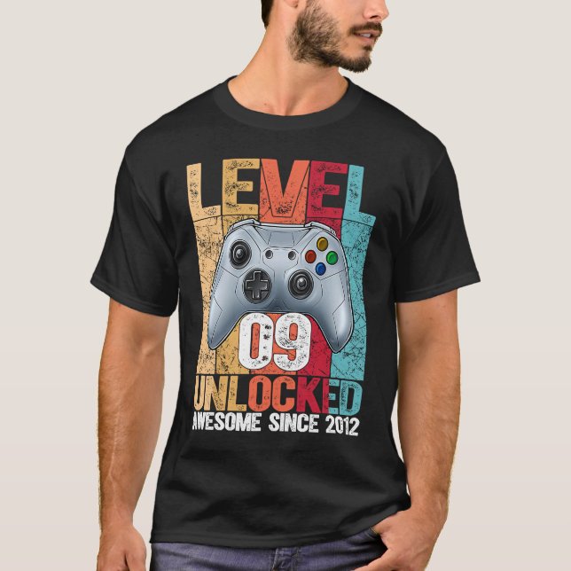 T-shirt Niveau 9 déverrouillé stupéfiant depuis 2012 9e an (Devant)