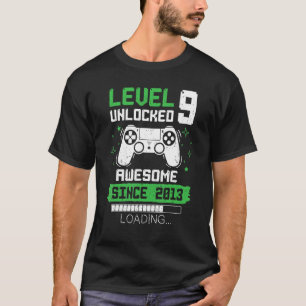 T-shirt Niveau 9 déverrouillé stupéfiant depuis 2013 Gamer