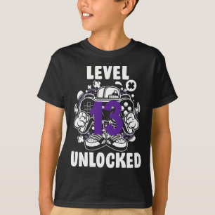 T-shirt Niveau 9 Jeu vidéo déverrouillé 13e Anniversaire C