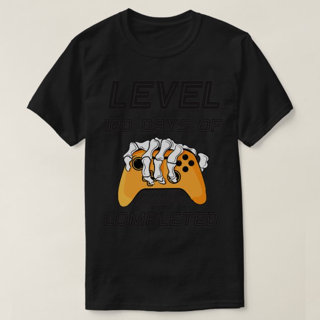 T-shirt Niveau amusant 100 jours d'école terminée Heureux  (Design devant)