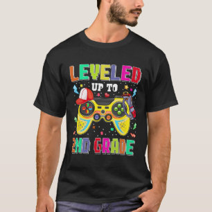 T-shirt Niveau Atteint 2e Année Élève Gamer Premier Jour G