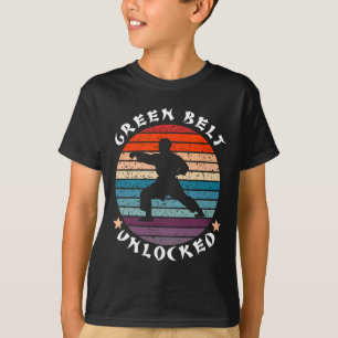 T-shirt Niveau Ceinture verte Déverrouillé Réussite Karate