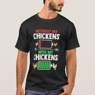 T-shirt Niveau de batterie éleveur de poulets élevage d'an