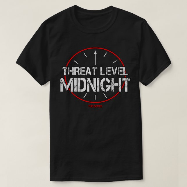 T-shirt Niveau de menace du bureau minuit  (Design devant)