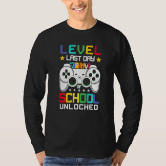 T-shirt Niveau Dernier Jour De L'École Étudiant Déverrouil