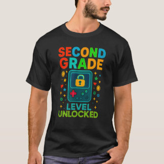 T-shirt Niveau Deuxième Année Débloqué Gamer Ck À L'école