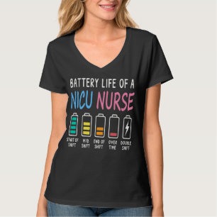 T-shirt Niveau d'humour de la durée de vie de la batterie