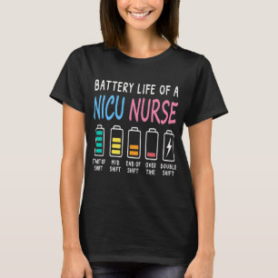 T-shirt Niveau d'humour de la durée de vie de la batterie