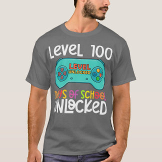 T-shirt Niveau Drôle 100 Jours D'École Déverrouillé 1