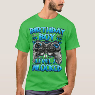 T-shirt Niveau Garçon d'anniversaire 7 Débloqué 7ème Garço