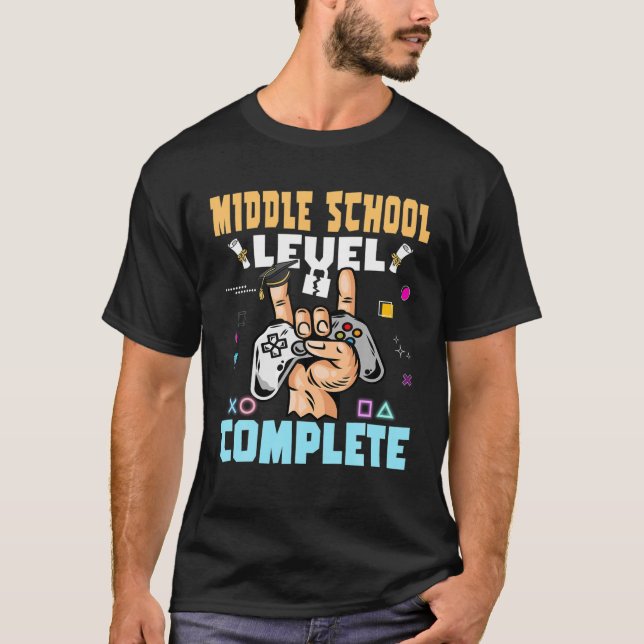 T-shirt Niveau intermédiaire Niveau de fin d'études Gamer  (Devant)