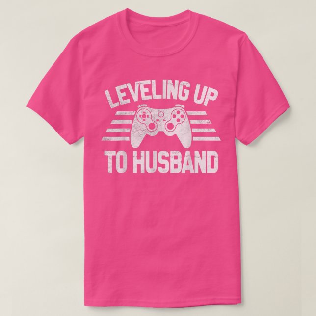 T-shirt Niveau Jusqu'Au Mari Drôle Groom Citation Vidéo Ga (Design devant)