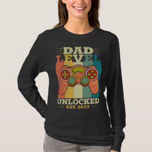 T-shirt Niveau Papa Débloqué 2023 Nouveau Papa Fête des Pè