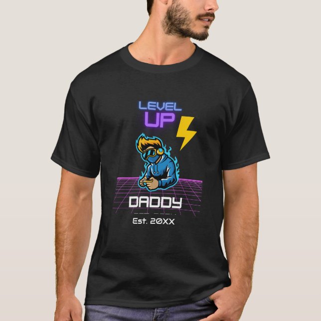 T-shirt Niveau Personnalisé Jusqu'À Nouveau Papa Pour Game (Devant)