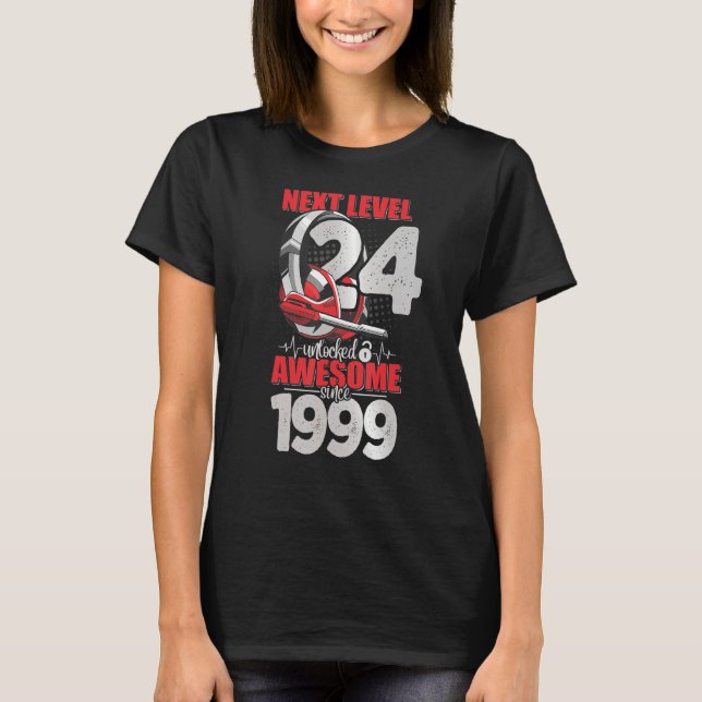 T-shirt Niveau suivant Déverrouillé Garçon de 24 ans 1999  (Devant)