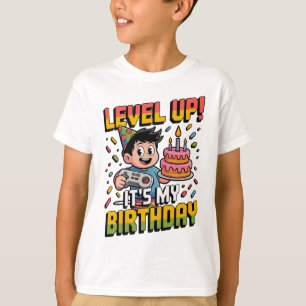 T-shirt Niveau supérieur, c'est mon anniversaire, style de