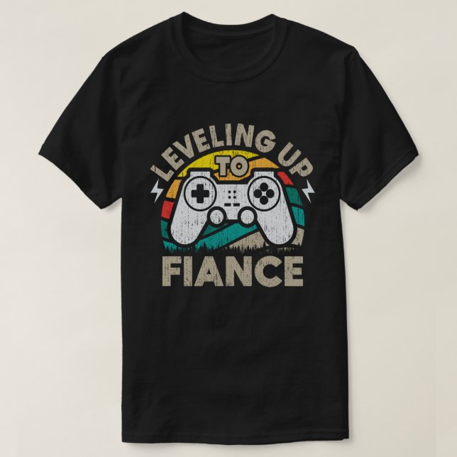 T-shirt Niveau Supérieur Fiancé Joueur Couple Nouvellement (Design devant)