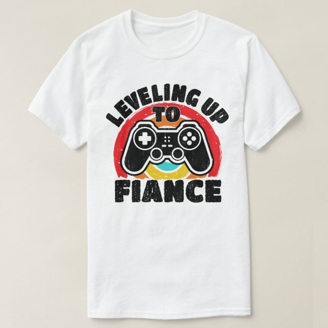 T-shirt Niveau Supérieur Fiancé Joueur Nouveau Couple Fian (Design devant)