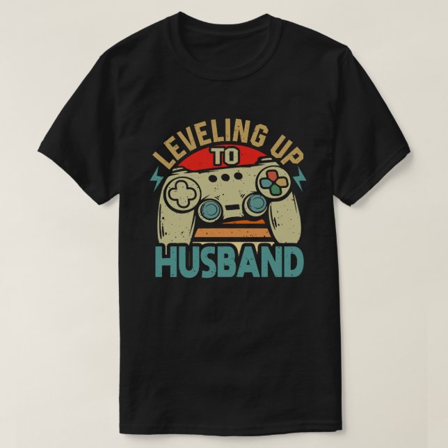 T-shirt Niveau supérieur pour mari futur marié célibataire (Design devant)