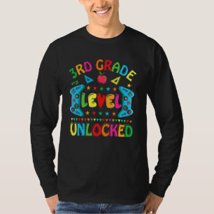 T-shirt Niveau Troisième Année Débloqué Jeu Vidéo Retour à