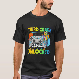 T-shirt Niveau Troisième Année Débloqué Joueur Retour à l'