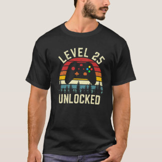 T-shirt Niveau vintage 25 Déverrouillé Funny Video Gamer 2