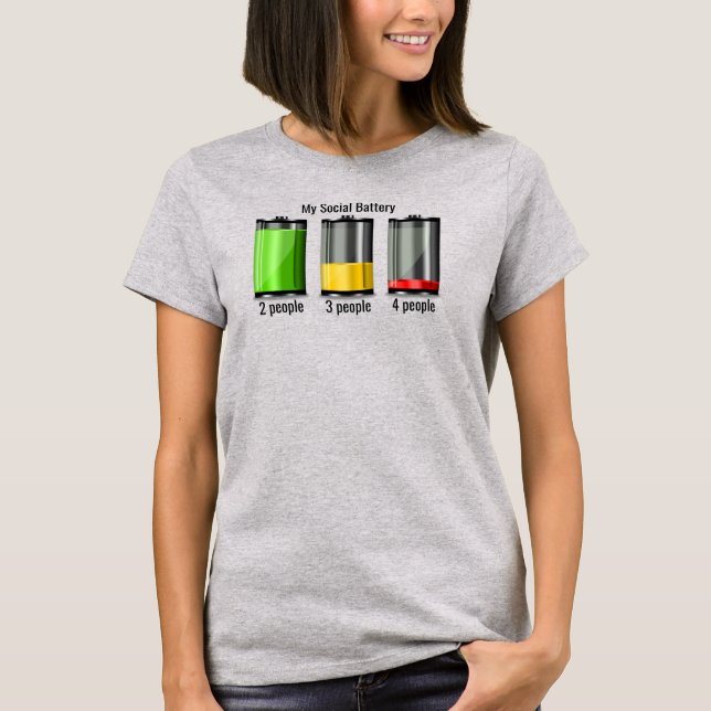 T-shirt Niveaux de batteries sociales (Devant)