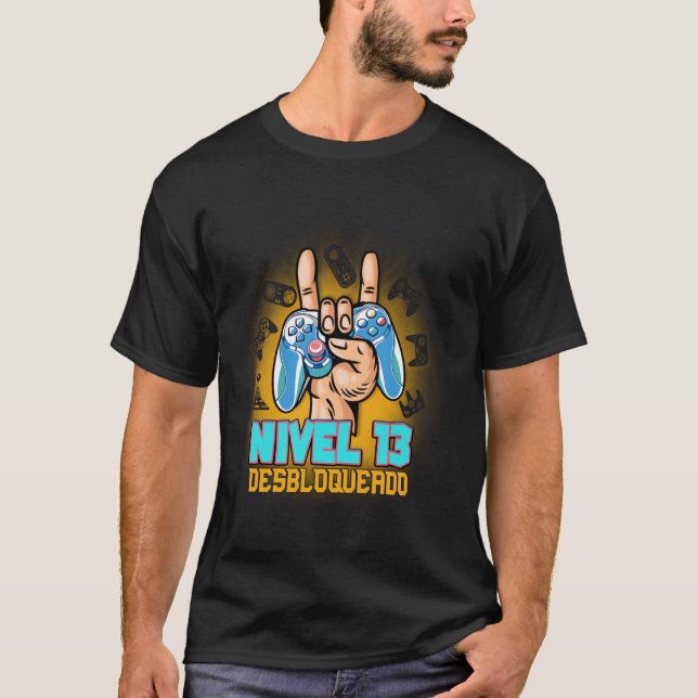 T-shirt Nivel 13 Desbloqueado 13e anniversaire Espagnol Cu (Devant)