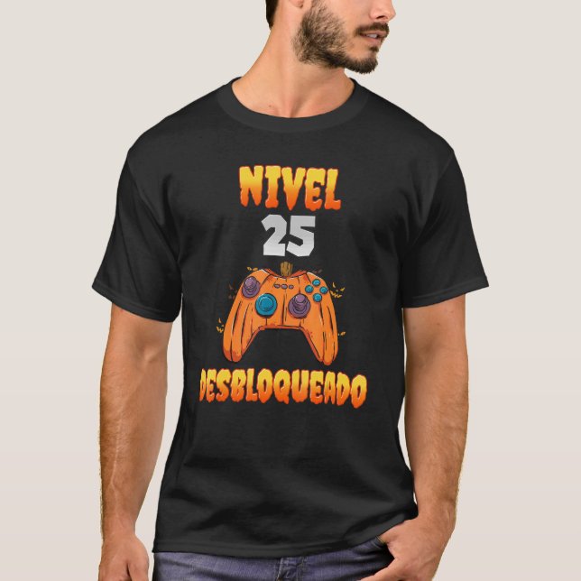 T-shirt Nivel 25 Desbloqueado 25 Años de Edad Cumpleaños V (Devant)