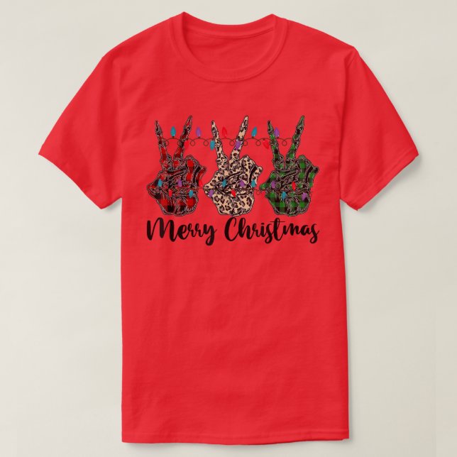 T-shirt NJB Joyeux Noël Léopard Squelette de Noël P (Design devant)