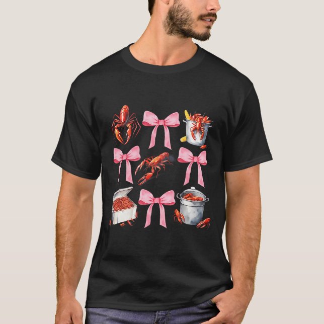 T-shirt Nk Bow Cute Coquette Crawfish Boil Y2k Girl Aesthe (Devant)