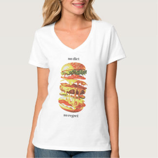 T-shirt No Diet, No Regret – Vintage Burger Drip
