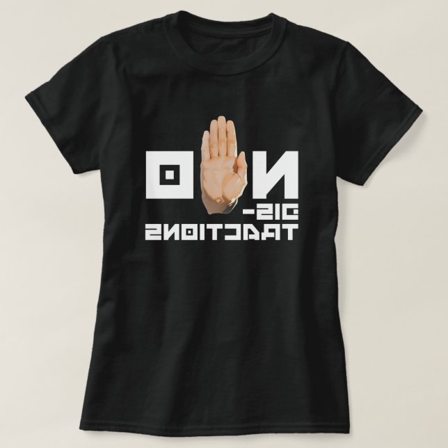 T-shirt NO Distractions ! cool lisible par un miroir (Design devant)