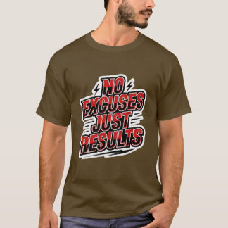 T-shirt No Excuses Just Results – Bold Athletic Motivation
