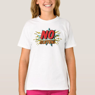 T-shirt No Gluten Message - Style BD - Retro
