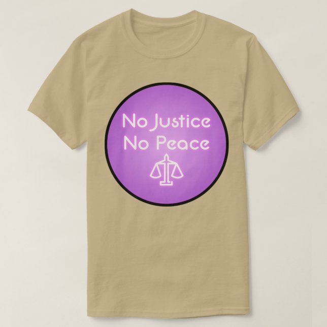 T-shirt No Justice No Peace ACAB Neon Sign (Design devant)