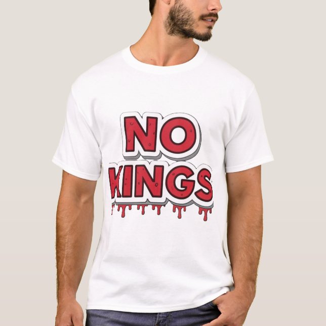 T-shirt No Kings - Conception de police d'horreur (Devant)