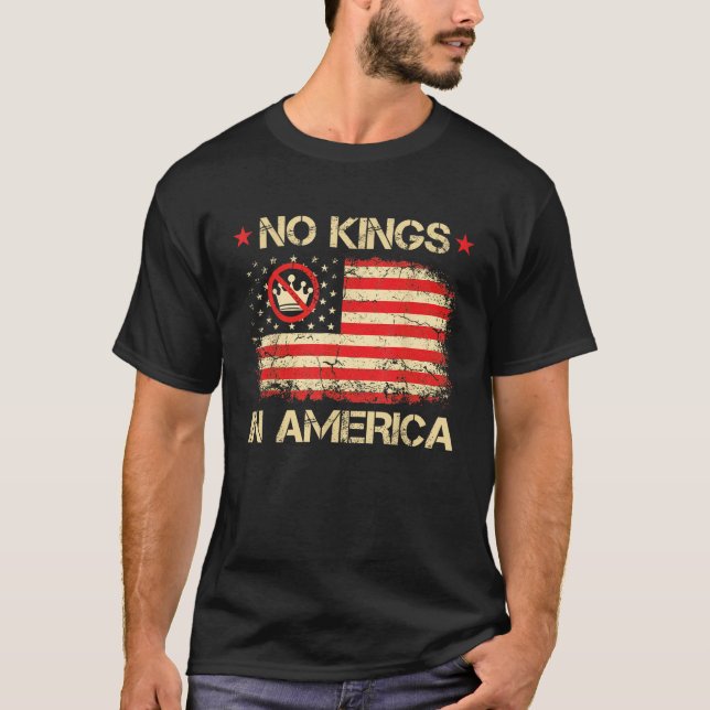T-shirt No Kings In America USA Drapeau Démocratie (Devant)