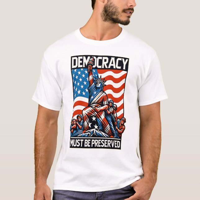 T-shirt "No Kings Save Democracy" (Devant)