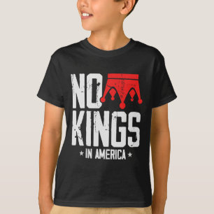 T-shirt No Kings Vintage Patriotique Liberty Usa Lib
