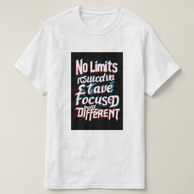 T-shirt "No Limits - 3D Motivational Quote Typography Tee" (Design devant)