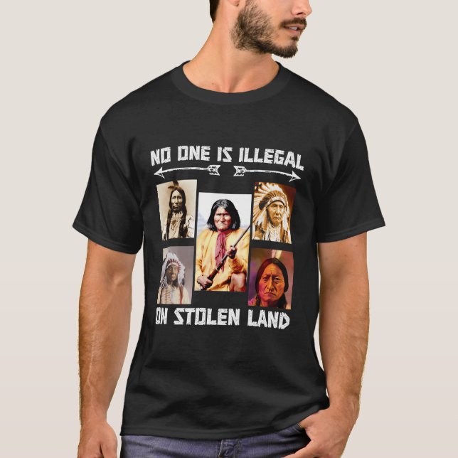 T-shirt No One Is Illégal On Stolen (Devant)