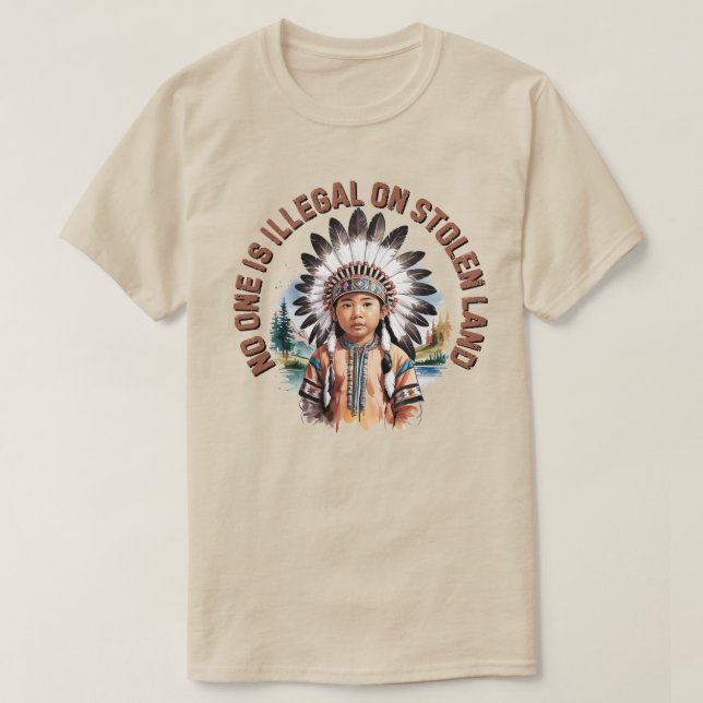 T-shirt No One Is Illégal On Stolen (Design devant)