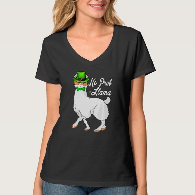 T-shirt No Prob Llama Irish Leprechaun Hat St Patricks Day (Devant)