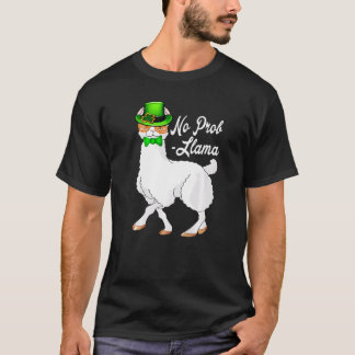 T-shirt No Prob Llama Irish Leprechaun Hat St Patricks Day