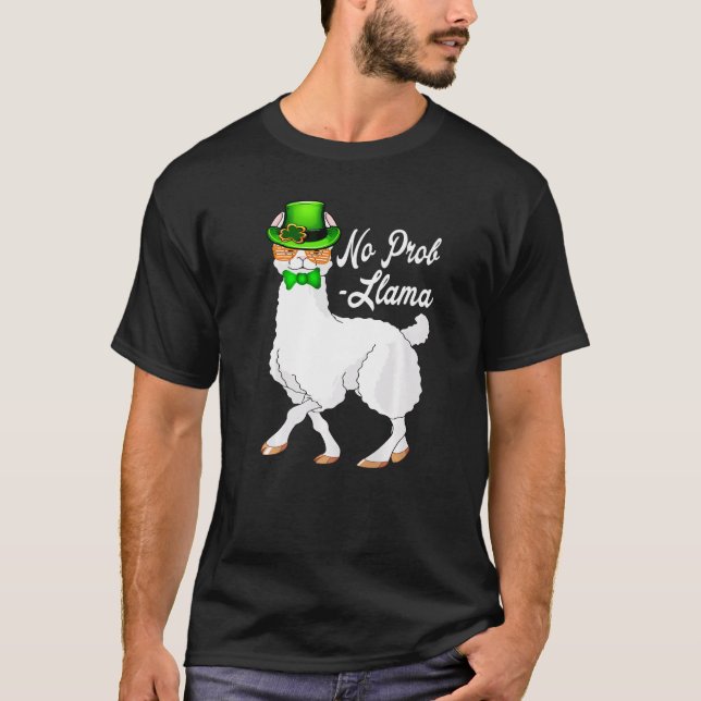 T-shirt No Prob Llama Irish Leprechaun Hat St Patricks Day (Devant)